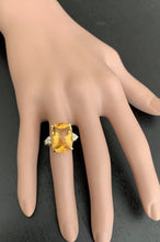 Load image into Gallery viewer, 9.35 Carats Natural Very Nice Looking Citrine and Diamond 14K Solid Yellow Gold Ring