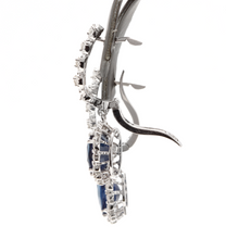 Load image into Gallery viewer, Exquisite 6.70 Carats Natural Sapphire and Diamond 14K Solid White Gold Earrings