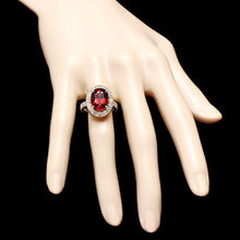 Load image into Gallery viewer, 9.40 Carats Natural Red Garnet and Diamond 14K Solid Yellow Gold Ring