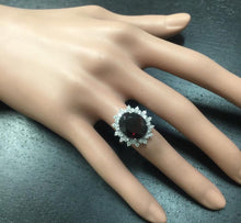 Load image into Gallery viewer, 8.80 Carats Natural Impressive Red Garnet and Diamond 14K White Gold Ring