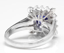 Load image into Gallery viewer, 3.10 Carats Natural Very Nice Looking Tanzanite and Diamond 14K Solid White Gold Ring