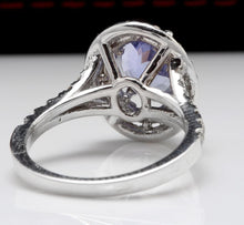 Load image into Gallery viewer, 4.00 Carats Natural Very Nice Looking Tanzanite and Diamond 14K Solid White Gold Ring