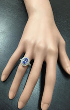Load image into Gallery viewer, 4.00 Carats Natural Very Nice Looking Tanzanite and Diamond 14K Solid White Gold Ring