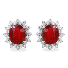 Load image into Gallery viewer, Exquisite 11.03 Carats Ruby and Natural Diamond 14K Solid White Gold Earrings