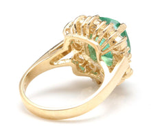 Load image into Gallery viewer, 5.30 Carats Natural Emerald and Diamond 14K Solid Yellow Gold Ring