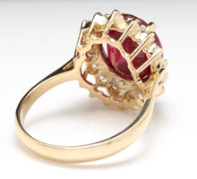 Load image into Gallery viewer, 6.70 Carats Impressive Red Ruby and Natural Diamond 14K Yellow Gold Ring