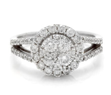 Load image into Gallery viewer, Splendid 1.10 Carats Natural Diamond 18K Solid White Gold Ring