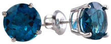 Load image into Gallery viewer, Exquisite Top Quality 4.50 Carats Natural London Blue Topaz 14K Solid White Gold Stud Earrings