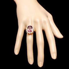 Load image into Gallery viewer, 8.85 Carats Natural Very Nice Looking Tourmaline and Diamond 14K Solid Yellow Gold Ring
