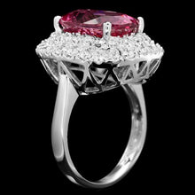 Load image into Gallery viewer, 7.85ct Natural Pink Tourmaline and Diamond 14k Solid White Gold Ring