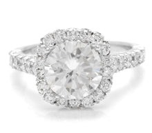 Load image into Gallery viewer, 3.75 Carats Exquisite Natural Diamond and Moissanite 14K Solid White Gold Ring
