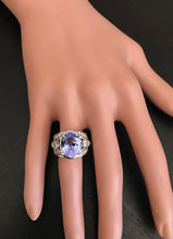 Load image into Gallery viewer, 7.00 Carats Natural Very Nice Looking Tanzanite and Diamond 14K Solid White Gold Ring