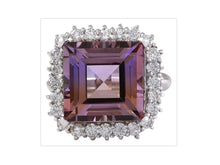 Load image into Gallery viewer, 13.45 Carats Natural Ametrine and Diamond 14K Solid White Gold Ring
