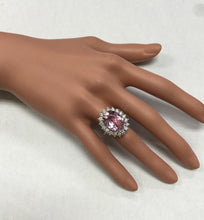 Load image into Gallery viewer, 12.02 Carats Exquisite Natural Pink Kunzite and Diamond 14K Solid White Gold Ring