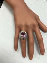 Load image into Gallery viewer, 12.02 Carats Exquisite Natural Pink Kunzite and Diamond 14K Solid White Gold Ring