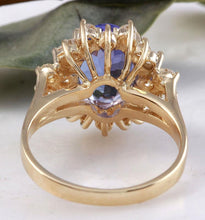 Load image into Gallery viewer, 3.84 Carats Natural Very Nice Looking Tanzanite and Diamond 14K Solid Yellow Gold Ring