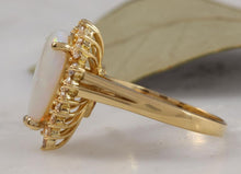 Load image into Gallery viewer, 2.75 Carats Natural Impressive Ethiopian Opal and Diamond 14K Solid Yellow Gold Ring