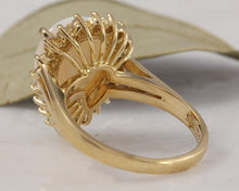 Load image into Gallery viewer, 2.75 Carats Natural Impressive Ethiopian Opal and Diamond 14K Solid Yellow Gold Ring