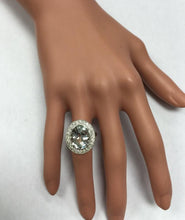 Load image into Gallery viewer, 7.26 Carats Natural Aquamarine and Diamond 14K Solid White Gold Ring