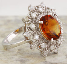 Load image into Gallery viewer, 3.46 Carats Exquisite Natural Madeira Citrine and Diamond 14K Solid White Gold Ring