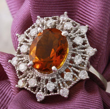 Load image into Gallery viewer, 3.46 Carats Exquisite Natural Madeira Citrine and Diamond 14K Solid White Gold Ring