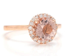 Load image into Gallery viewer, 2.25 Carats Natural Morganite and Diamond 14K Solid Rose Gold Ring