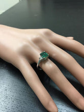 Load image into Gallery viewer, 1.82 Carats Natural Emerald and Diamond 14K Solid White Gold Ring