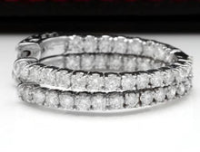 Load image into Gallery viewer, Exquisite 1.95 Carats Natural Diamond 14K Solid White Gold Hoop Earrings