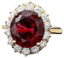 Load image into Gallery viewer, 6.20 Carats Natural Tourmaline and Diamond 14k Solid Yellow Gold Ring