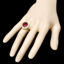 Load image into Gallery viewer, 6.20 Carats Natural Tourmaline and Diamond 14k Solid Yellow Gold Ring