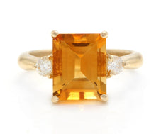 Load image into Gallery viewer, 3.48 Carats Impressive Natural Citrine and Diamond 14K Yellow Gold Ring