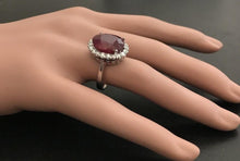 Load image into Gallery viewer, 13.30 Carats Impressive Natural Red Ruby and Diamond 14K White Gold Ring