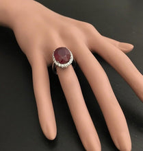 Load image into Gallery viewer, 13.30 Carats Impressive Natural Red Ruby and Diamond 14K White Gold Ring