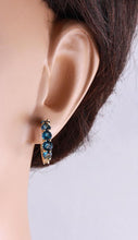 Load image into Gallery viewer, Exquisite Top Quality 2.60 Carats Natural London Blue Topaz 14K Solid Yellow Gold Huggie Earrings
