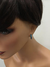 Load image into Gallery viewer, Exquisite Top Quality 2.80 Carats Natural London Blue Topaz 14K Solid White Gold Huggie Earrings