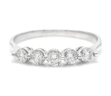 Load image into Gallery viewer, Splendid 0.90 Carats Natural Diamond 14K Solid White Gold Ring
