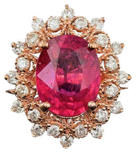 Load image into Gallery viewer, 4.50 Carats Natural Ruby and Diamond 14k Solid Rose Gold Ring