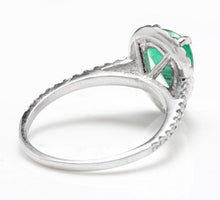 Load image into Gallery viewer, 2.20 Carats Natural Colombian Emerald and Diamond 14K Solid White Gold Ring