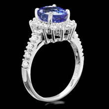Load image into Gallery viewer, 3.50 Carats Natural Very Nice Looking Tanzanite and Diamond 14K Solid White Gold Ring