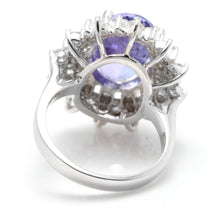 Load image into Gallery viewer, 7.30 Carats Natural Very Nice Looking Tanzanite and Diamond 14K Solid White Gold Ring