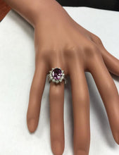 Load image into Gallery viewer, 4.65 Carats Exquisite Natural Pink Tourmaline and Diamond 14K Solid White Gold Ring