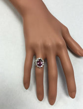 Load image into Gallery viewer, 4.65 Carats Exquisite Natural Pink Tourmaline and Diamond 14K Solid White Gold Ring