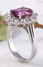 Load image into Gallery viewer, 4.65 Carats Exquisite Natural Pink Tourmaline and Diamond 14K Solid White Gold Ring