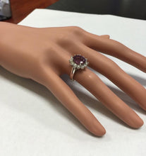 Load image into Gallery viewer, 4.65 Carats Exquisite Natural Pink Tourmaline and Diamond 14K Solid White Gold Ring