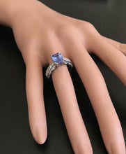 Load image into Gallery viewer, 2.80 Carats Natural Very Nice Looking Tanzanite and Diamond 14K Solid White Gold Ring