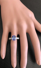 Load image into Gallery viewer, 2.80 Carats Natural Very Nice Looking Tanzanite and Diamond 14K Solid White Gold Ring