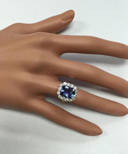 Load image into Gallery viewer, 5.65 Carats Natural Very Nice Looking Tanzanite and Diamond 14K Solid White Gold Ring