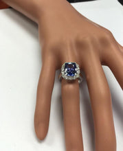 Load image into Gallery viewer, 5.65 Carats Natural Very Nice Looking Tanzanite and Diamond 14K Solid White Gold Ring