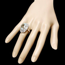 Load image into Gallery viewer, 10.30 Carats Natural Aquamarine and Diamond 14K Solid White Gold Ring