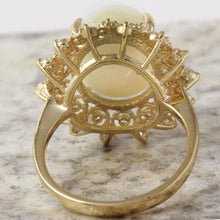 Load image into Gallery viewer, 6.90 Carats Natural Impressive Ethiopian Opal and Diamond 14K Solid Yellow Gold Ring